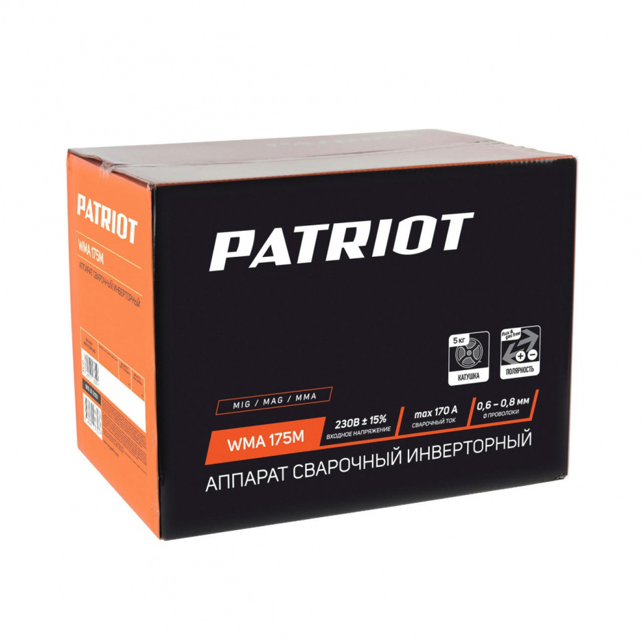 Аппарат сварочный WMA 175 M, 170 А, инверторный PATRIOT 605302150